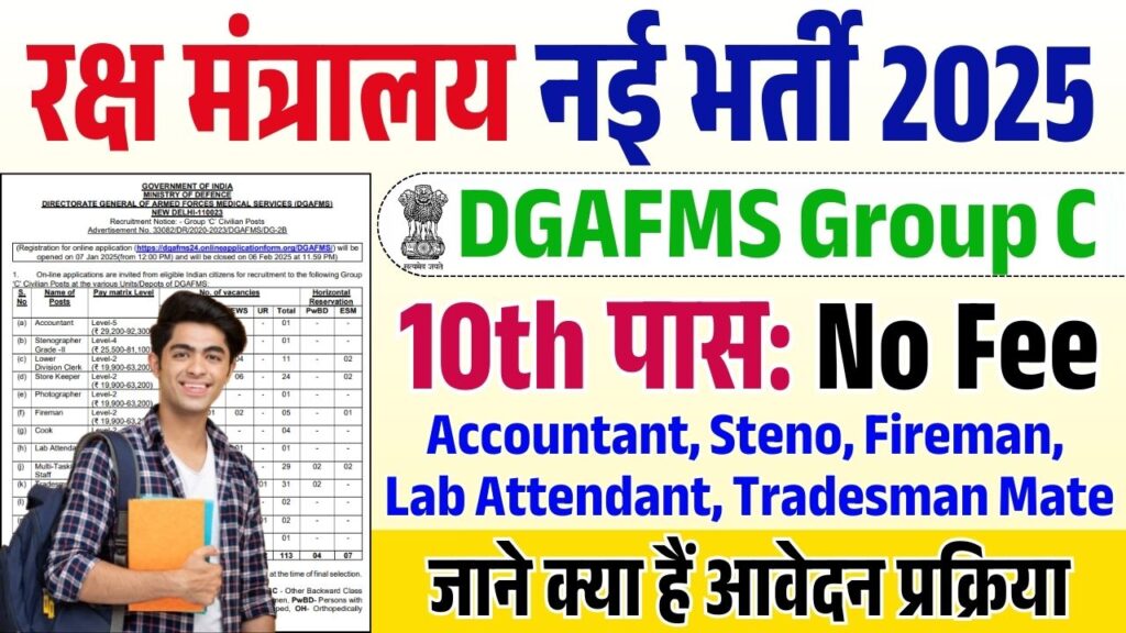 DGAFMS Group C Recruitment 2025